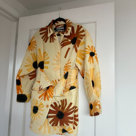 Jacquemus Le Collectionneuse Jacket Mini Dress Allover Floral Print Sz 36 - Picture 5 of 12